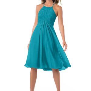 Azazie Adriana Bridesmaid Dress - Size 4 - Blue (Jade)